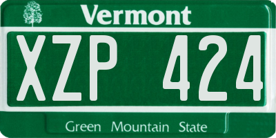 VT license plate XZP424