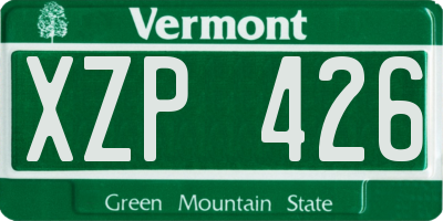 VT license plate XZP426