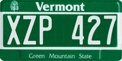 VT license plate XZP427