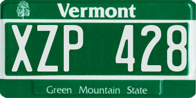 VT license plate XZP428