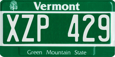 VT license plate XZP429