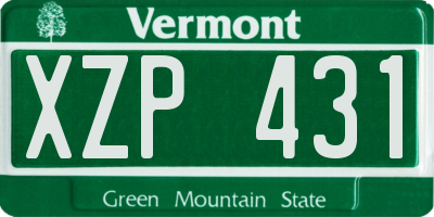 VT license plate XZP431
