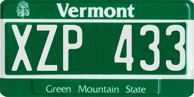 VT license plate XZP433