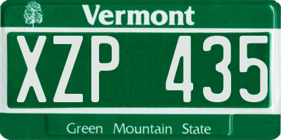 VT license plate XZP435