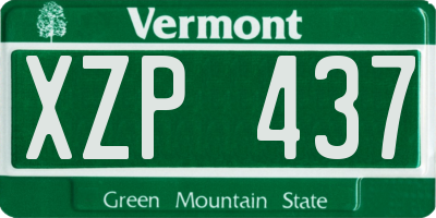 VT license plate XZP437