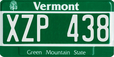 VT license plate XZP438