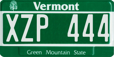 VT license plate XZP444