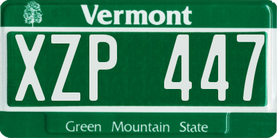 VT license plate XZP447