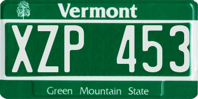 VT license plate XZP453