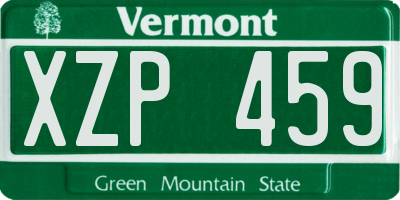 VT license plate XZP459