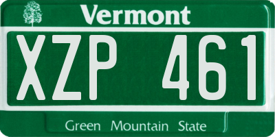VT license plate XZP461