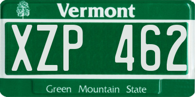 VT license plate XZP462