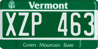 VT license plate XZP463