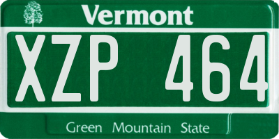 VT license plate XZP464