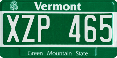 VT license plate XZP465