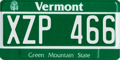 VT license plate XZP466