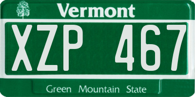 VT license plate XZP467