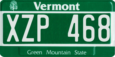 VT license plate XZP468
