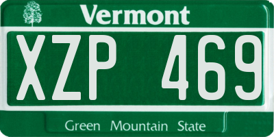 VT license plate XZP469