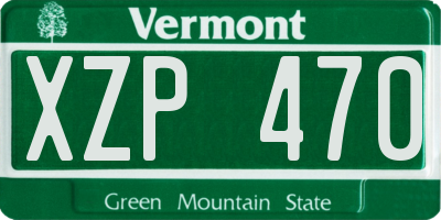 VT license plate XZP470