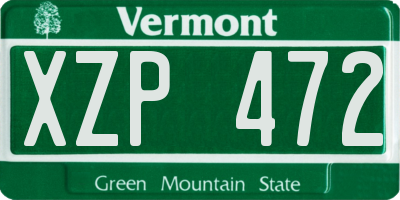 VT license plate XZP472