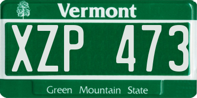 VT license plate XZP473