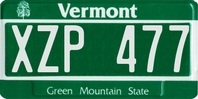 VT license plate XZP477