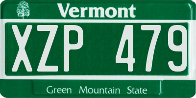 VT license plate XZP479