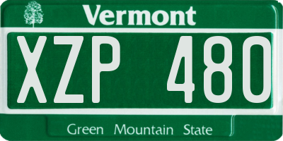 VT license plate XZP480