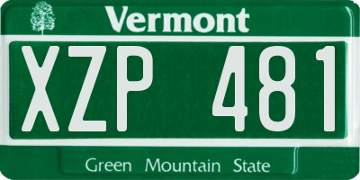 VT license plate XZP481