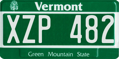 VT license plate XZP482