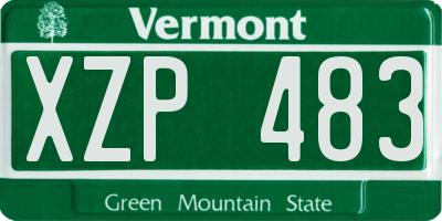 VT license plate XZP483