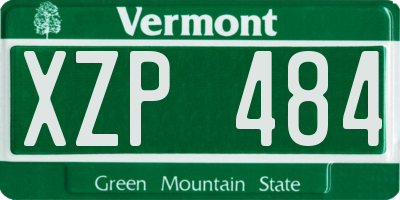 VT license plate XZP484
