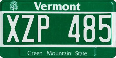 VT license plate XZP485
