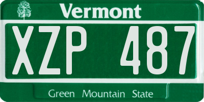 VT license plate XZP487
