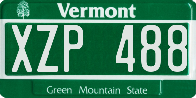 VT license plate XZP488