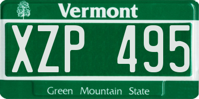 VT license plate XZP495