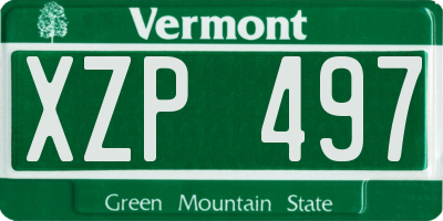 VT license plate XZP497
