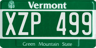 VT license plate XZP499