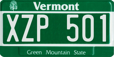 VT license plate XZP501