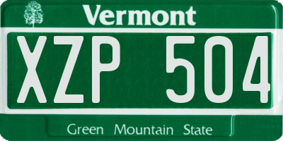 VT license plate XZP504