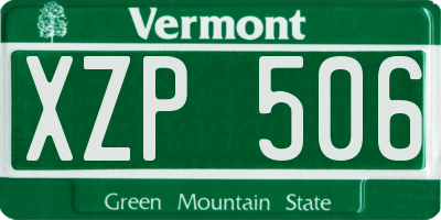 VT license plate XZP506