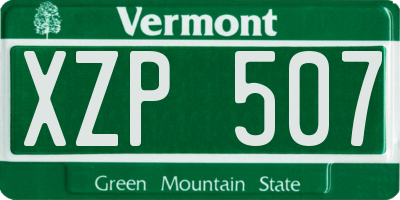 VT license plate XZP507