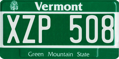 VT license plate XZP508