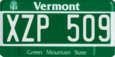 VT license plate XZP509