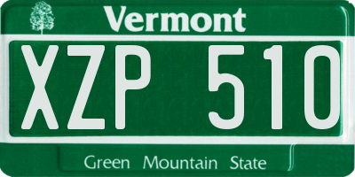 VT license plate XZP510