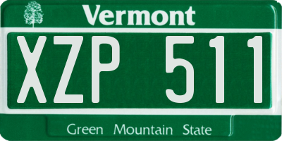 VT license plate XZP511