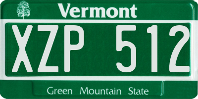 VT license plate XZP512