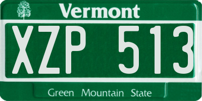 VT license plate XZP513
