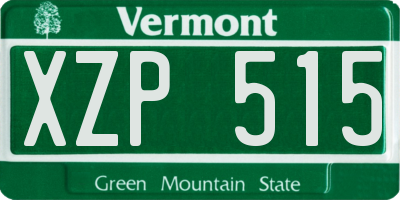 VT license plate XZP515